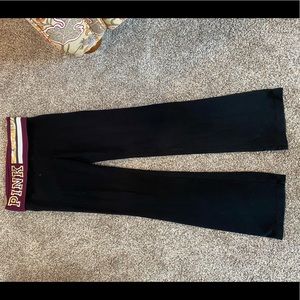 PInk victoria’s secret black yoga pants medium